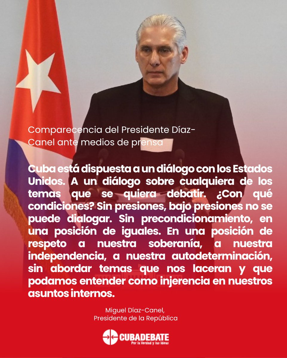 cubadebatecu's tweet image. 🇨🇺 Cuba aboga por el diálogo.