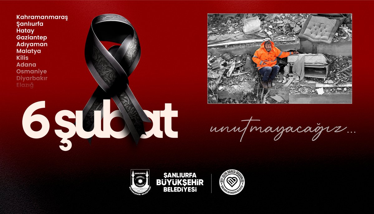 Şanlıurfa Büyükşehir Belediye Başkanımız Mehmet Kasım Gülpınar'ın 6 Şubat Depremi Mesajı;

6 Şubat 2023’te yaşadığımız ve “Asrın Felaketi” olarak hafızalara kazınan büyük deprem, milletimizin yüreğinde silinmesi mümkün olmayan izler bıraktı. Aradan geçen zamana rağmen o günün