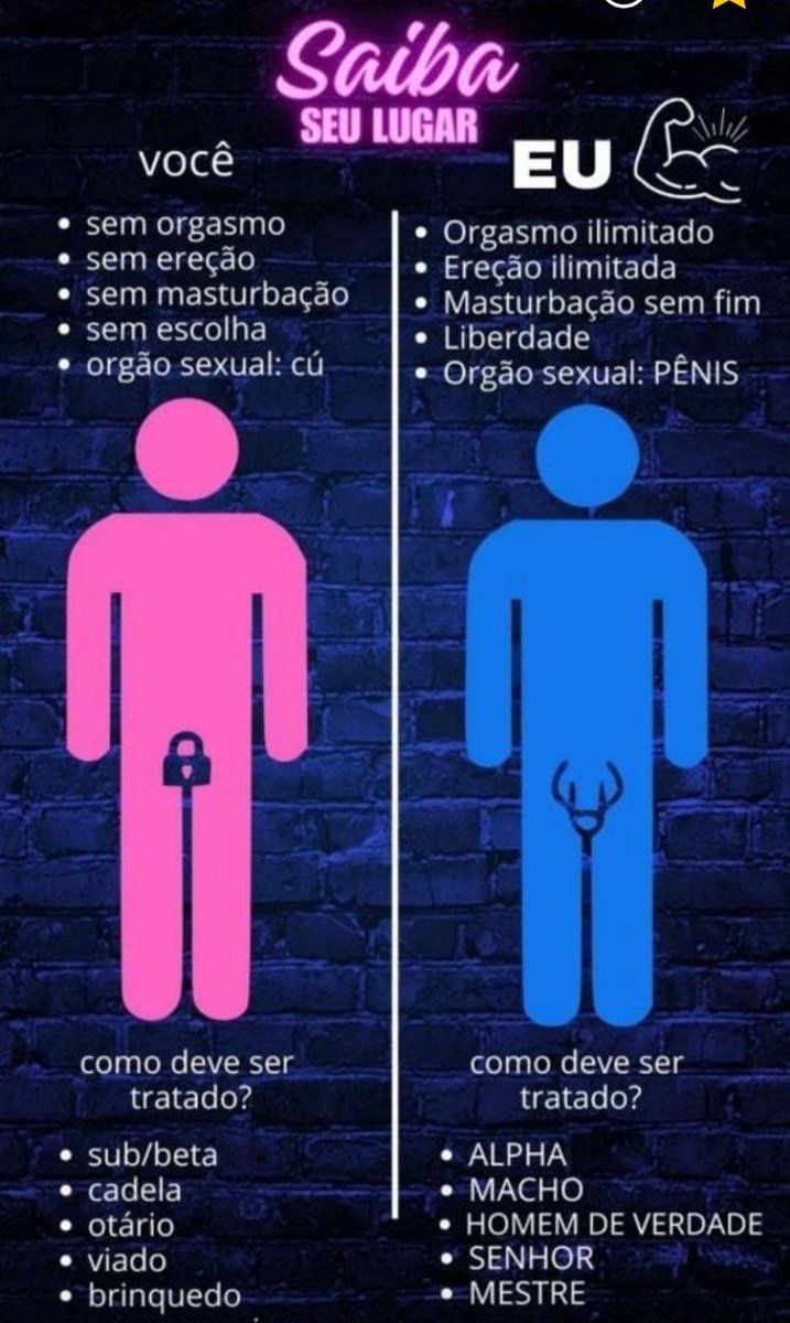 Nove6Ve's tweet photo. Saiba seu lugar. Não é porque você sente alguns desejos de homem, que necessariamente você é um de nós. Isso só está mascarando sua real capacidade, que é de se tornar uma ótima fêmea! https://t.co/NLf1OvxGSX