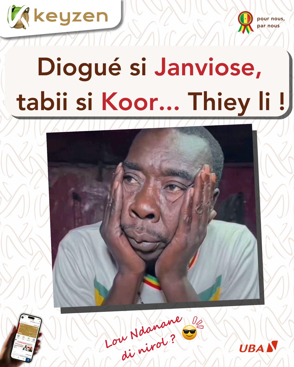 KeyzenSn's tweet photo. Diakhelé walé 😌

Ni dé la nara démé Ndanane😌 ahh kone yalla bakhna

Wayé lo mougn mou diekh, nieuw def yeufou Ndanane, lidjeunti soukeurou gui !

Commandez votre carte Visa 💳 sur votre application Keyzen sur https://t.co/fo90adDdck pour une livraison gratuite où vous le voulez partout au Sénégal 🤩
C'est simple, c'est cool, c'est Keyzen 🔥. Affaire de Ndanane leu 😎
Sou bakhé rek niou dem 🚀🚀🚀 #LouNdananeDiNirol 😎

#keyzen #UBA #visa