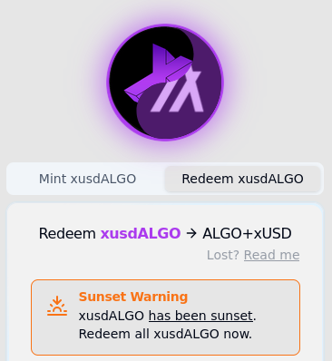 Myth_Finance's tweet photo. 1/2 - In light of the recent @Compxlabs incident, we have sunset the xusdALGO dualSTAKE

Holders, please redeem your xusdALGO assets back to ALGO+xUSD https://t.co/G1xsXunFZo