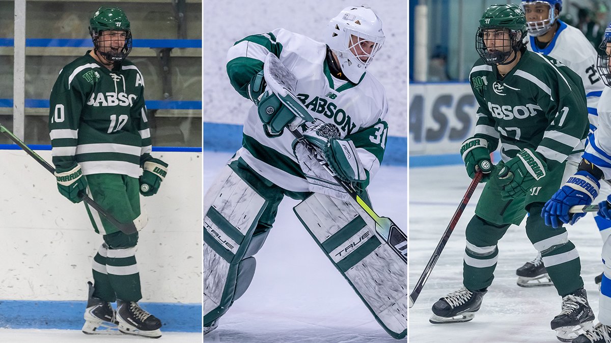 BabsonAthletics's tweet photo. Andriole, Fallon and Mueller of @BabsonHockey Selected as Joe Concannon Award Semifinalists: https://t.co/e0ODKWGy4W #GoBabo #d3hockey https://t.co/HQhWeLDhuS