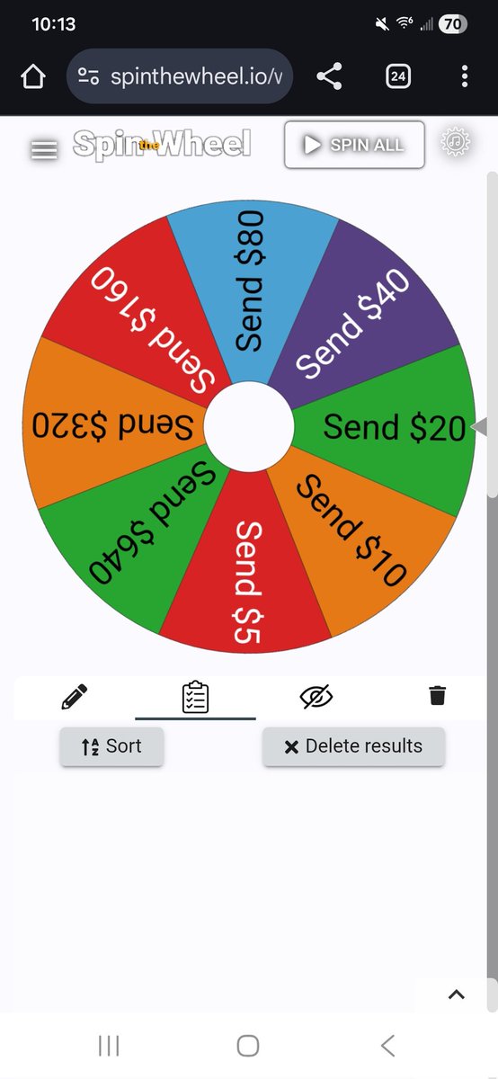 Somalia1391442's tweet photo. I'm starting a new game for all the piggies. It's a wheel spinning game. How it works is:
- You have to pay $5 per spin before the wheel spin
- After the spin whatever amount it lands on you have to send that amount to my payment method 
Proof of the wheel https://t.co/vdZAVmay5z