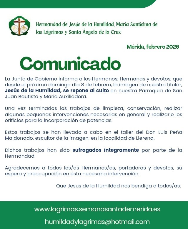 Regreso al culto de nuestro titular, Jesús de la Humildad.