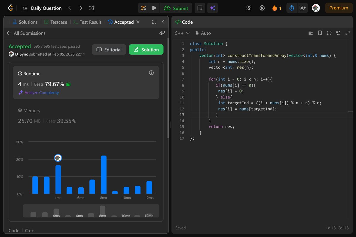 Vivek_05_12's tweet photo. ๐ป Web Development
โ
Completed the main component
๐งฉ Started building supporting components.
๐ DSA
โ
Solved todayโs LeetCode POTD.
#WebDev #ProjectBuild #Components #DSA #LeetCode #100DaysOfCode https://t.co/FnSUcDFYSJ