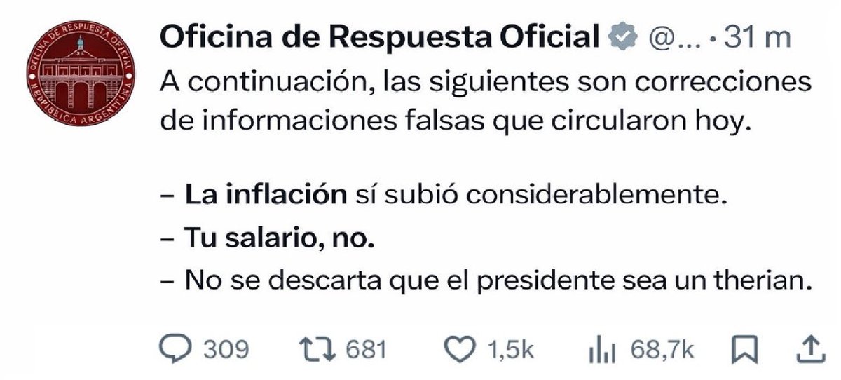 franamess_'s tweet image. Terrible lo que salió a aclarar la Oficina de Respuesta Oficial