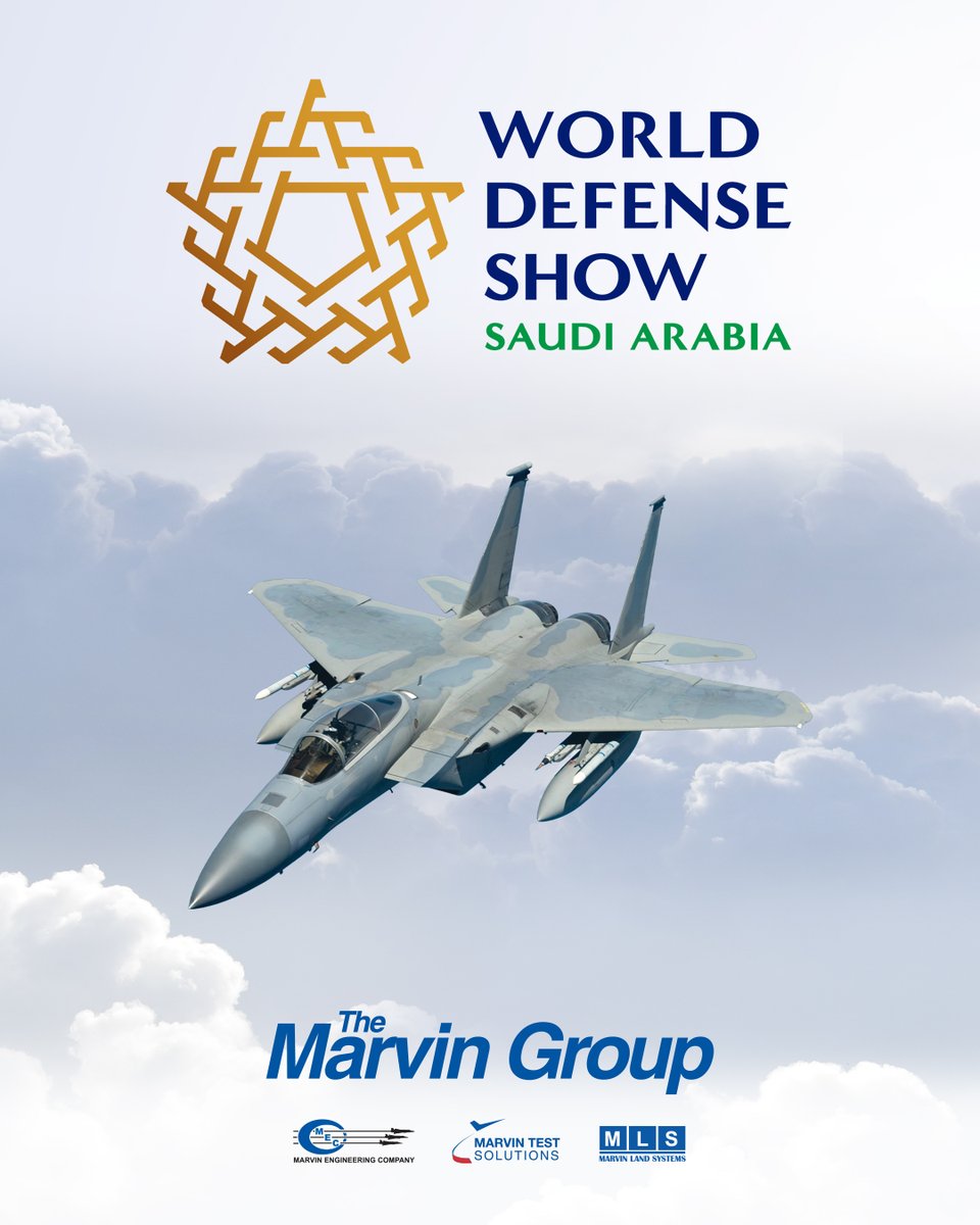MarvinTestSoln's tweet photo. Marvin Test Solutions and the Marvin Engineering Company are exhibiting at the World Defense Show in Saudi Arabia from February 8-12! Visit us at Booth H1-J30 to learn more about our innovative armament test solutions, including the globally deployed, combat proven SmartCan™. https://t.co/9gxMcdFUON