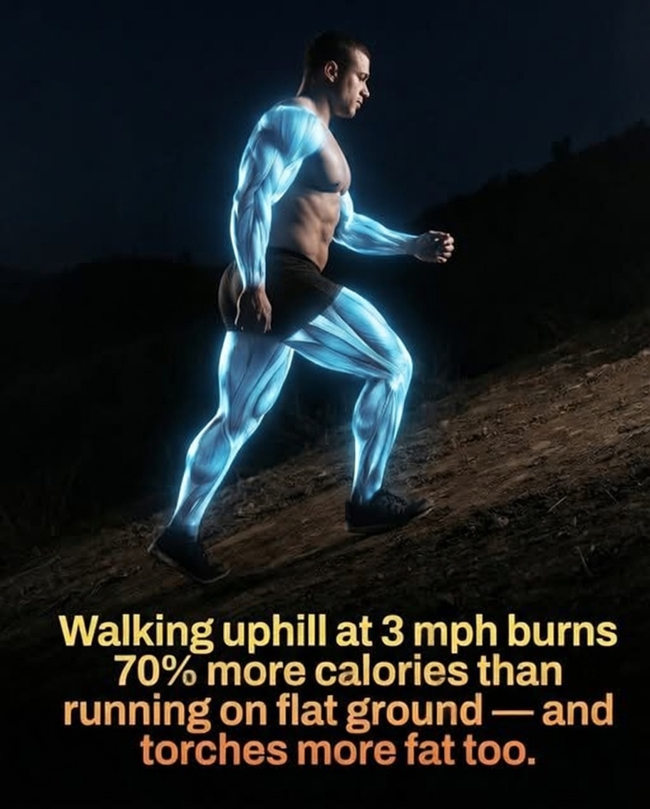 Rainmaker1973's tweet image. New research reveals that walking at 3 mph on a steep incline burns up to 70% more calories than running at the same speed on flat ground.

Skip the joint-pounding stress of flat-ground sprints. Studies show that maintaining a steady 3 mph pace on a 16–18% incline actually…