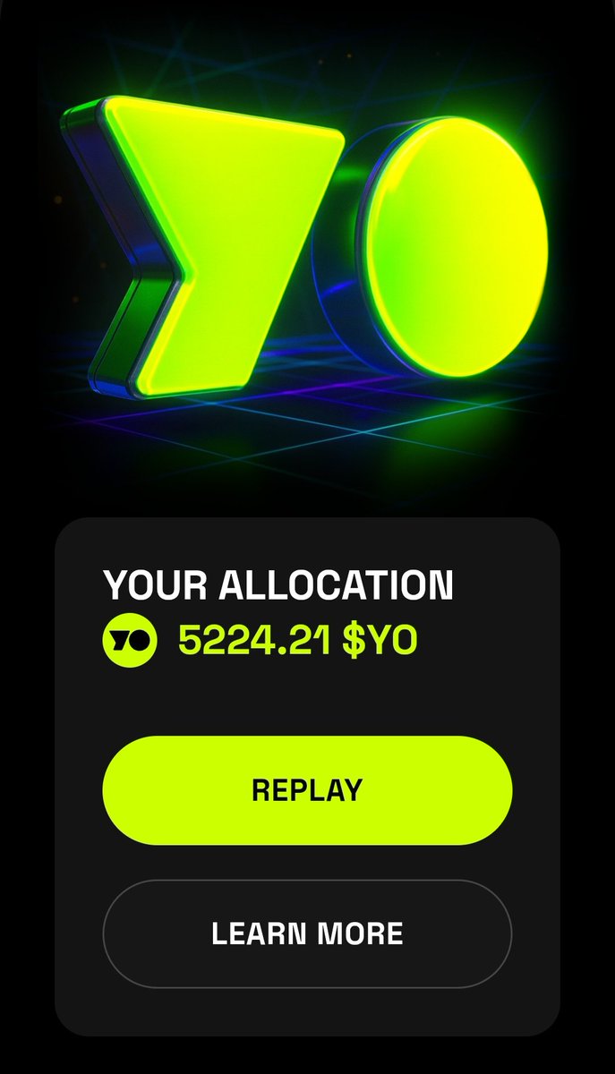 The future of <a href="/yield/">YO</a> is here! I just claimed my 5.22k $YO genesis allocation

app.yo.xyz/claim app.yo.xyz/s/6b311a9 

Drop your allocation below👇
