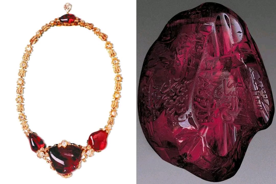 The Timur Ruby necklace, a piece of the British Royal Collection ...