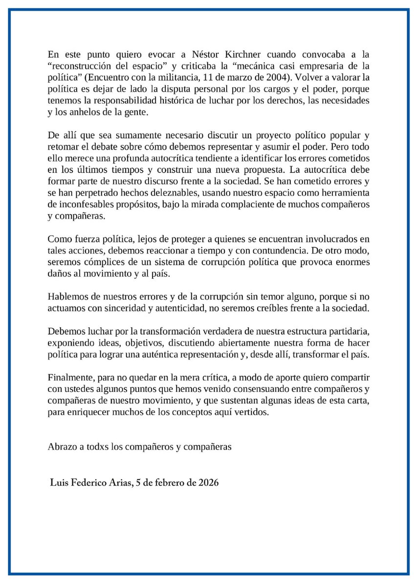 Carta abierta sobre las “elecciones” del PJ

Puntos para una reflexión en la construcción de una Patria Justa: bit.ly/4tkUeuJ