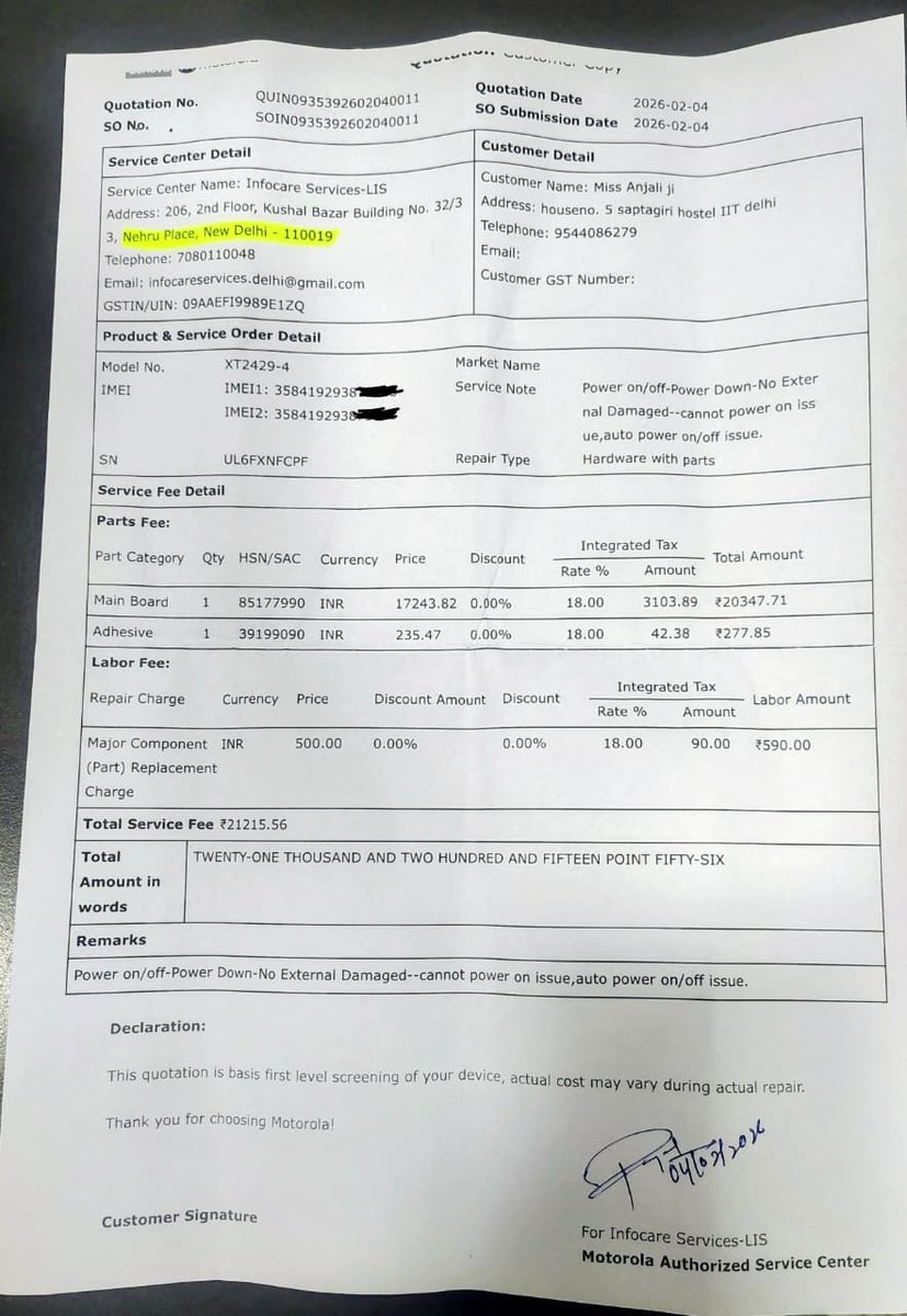 SathyanAnjali's tweet image. @MotorolaIndia
Serious software security update issue, my Motorola Edge 50 Fusion showed violet lines within 1 day and entered a boot loop. Motherboard replacement quoted ₹21K. Others faced same problem. Seeking accountability.

#Motorola #SoftwareUpdateFail #CustomerRights