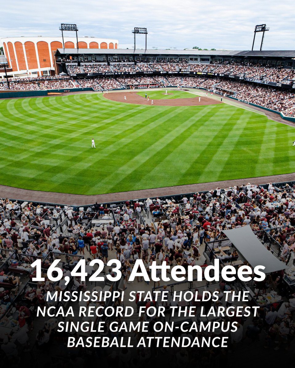 Bulldogs set the standard in many different fields—including the baseball field. Mississippi State holds all top ten on-campus baseball attendance records in NCAA history.