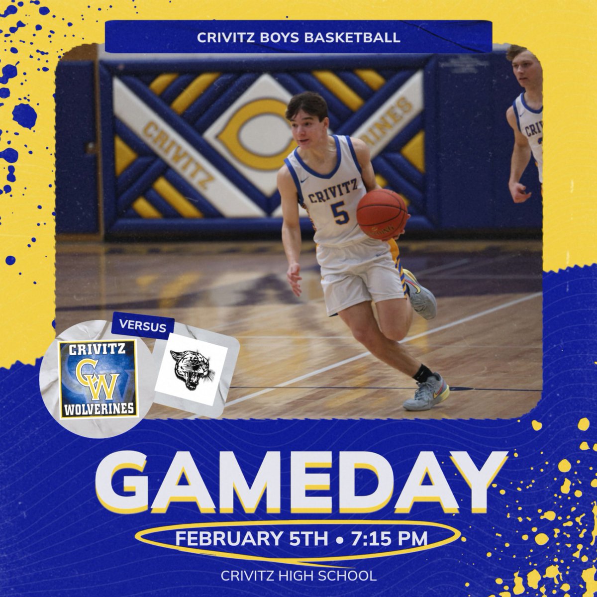The Crivitz Boys JV/Varsity Basketball Teams host the Coleman Cougars tonight for a key conference matchup. JV begins at 5:45 p.m. with the varsity to follow at 7:15 p.m. #GoWolverines