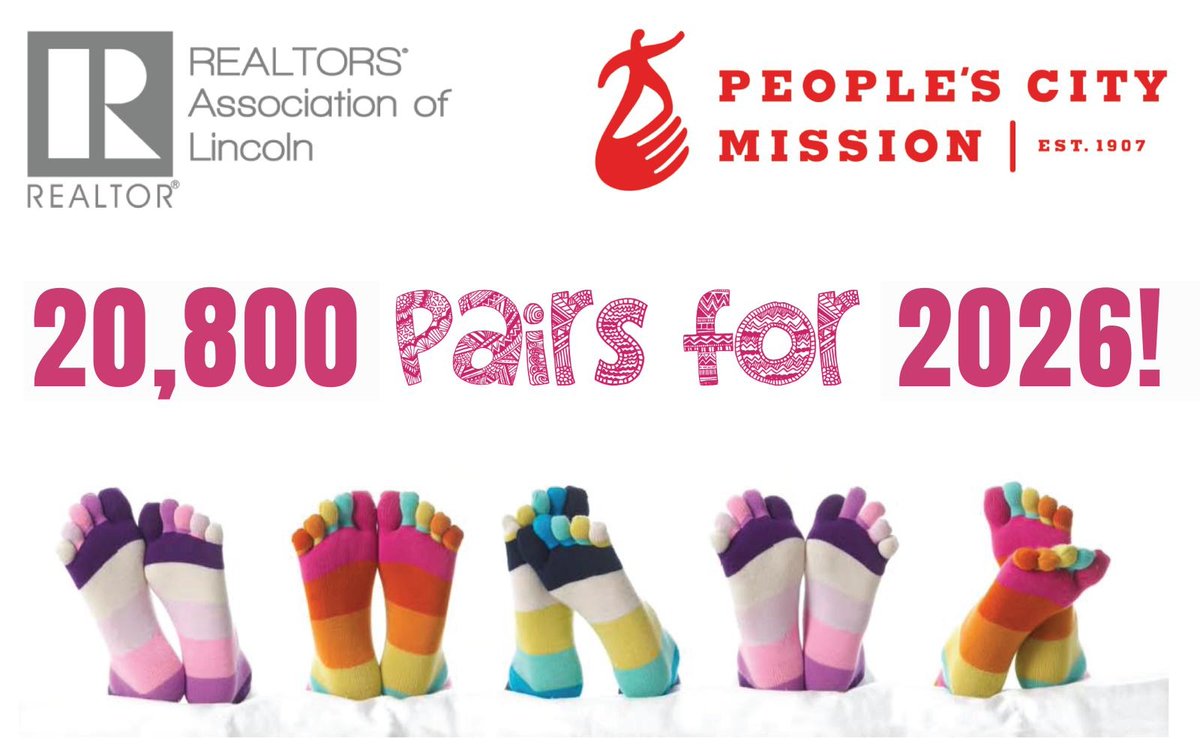 WestGateBank's tweet photo. We're proud to partner with the REALTORS Association of Lincoln in their annual sock drive to benefit the People's City Mission in order provide those in need in our community with warm socks. Drop off new or clean, gently used socks at any of our Lincoln locations this month.🧦 https://t.co/J8JwbrbLtm