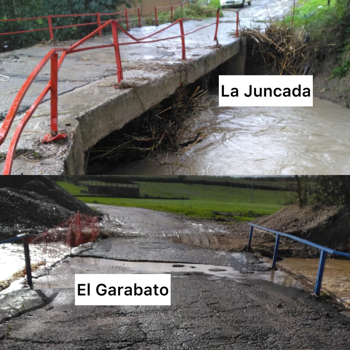 ÚLTIMA HORA
✅PASO RESTABLECIDO
En la Juncada y en el Arroyo El Garabato
Habiendo descendido el nivel del agua,
se autoriza la circulación, extremando las medidas de precaución