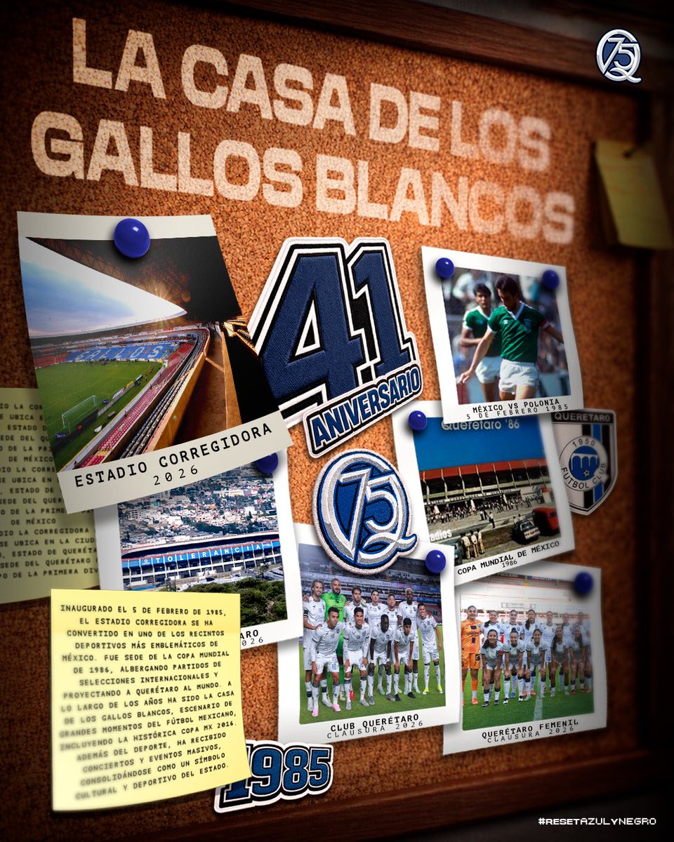 ¡41 años acompañando generaciones desde la tribuna y la cancha! 🏟️

Historia que sigue escribiéndose…

¡Felices 41 años Corregidora! 🐓

#ResetAzulyNegro