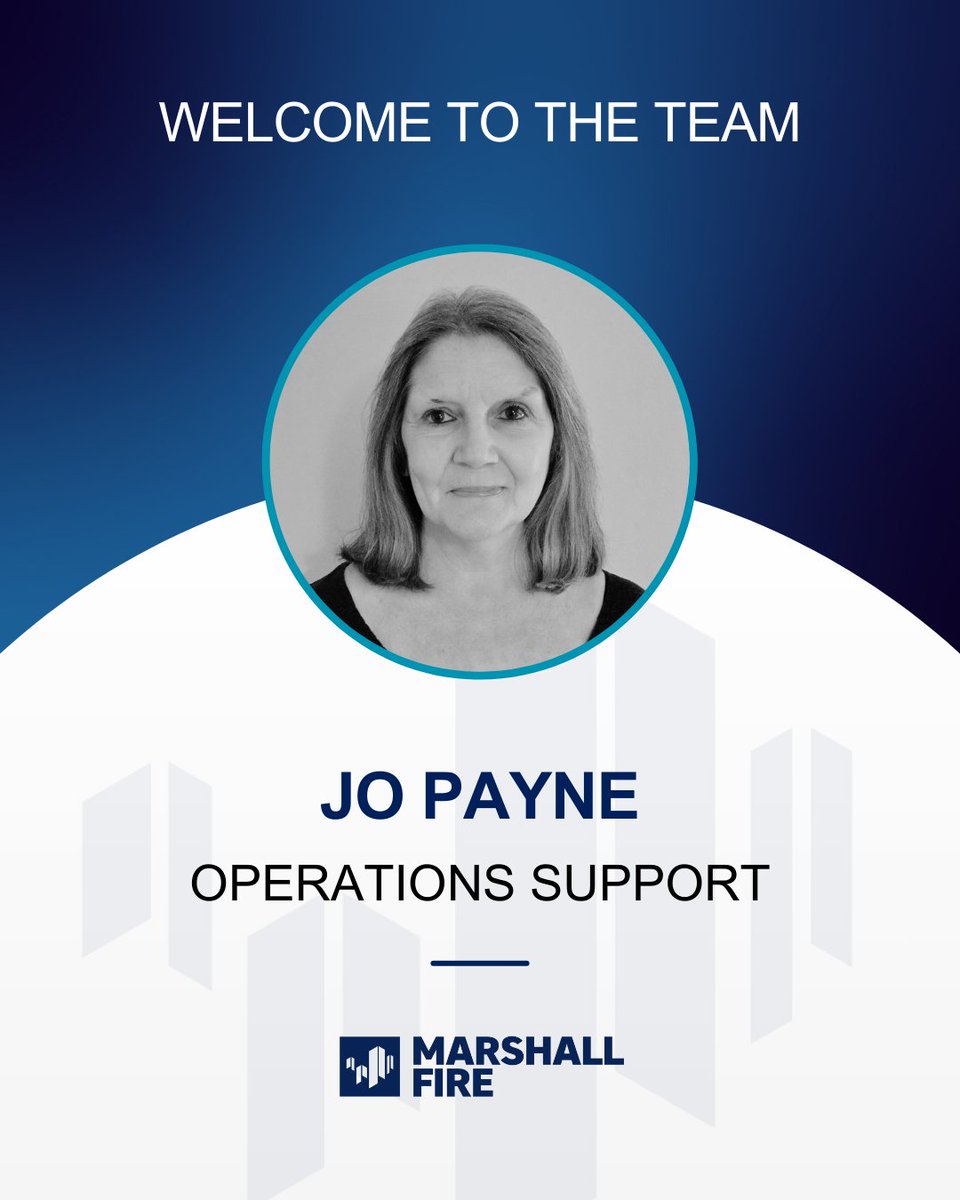 MarshallFireLtd's tweet photo. Welcome to the team, Jo!

We’re excited to have our new Business Operations Support professional on board. With a wealth of industry knowledge, Jo's already making a great impact. https://t.co/axhABYAT3n