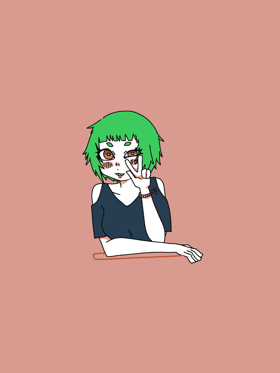 みてよ わたしのあたま ほらね すてきでしょう？
みどりいろ かみのけのいろ きょうしつの うしろのほう みえるでしょう？