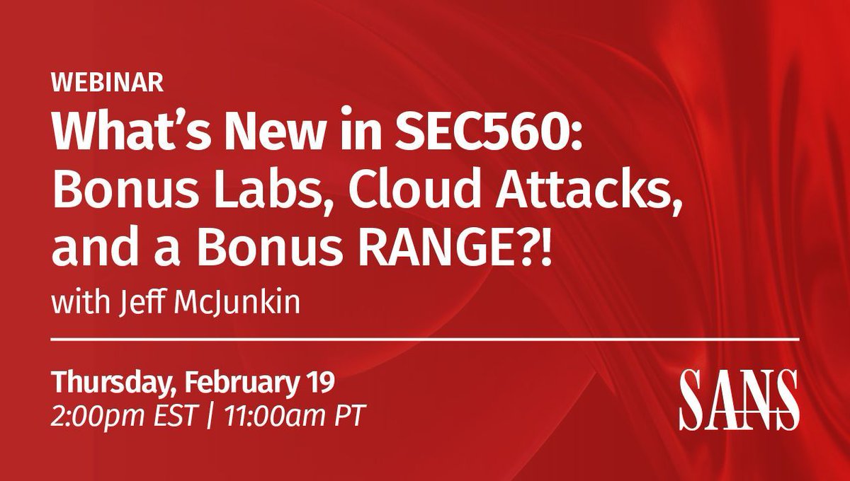 SANSOffensive's tweet photo. 🎯 SEC560 now runs on Apple Silicon AND has a bonus CTF-style range.
Join Jeff McJunkin to explore the new content, labs, and challenge network.
📅 2:00 PM EST
🔗 https://t.co/3jFLOfv4v5
#RedTeam #PenTest #SEC560 #CTF #MacSecurity https://t.co/tq3vQNSDGP