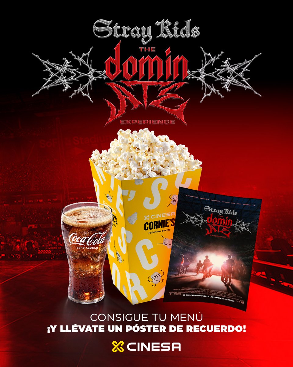 Cinesa's tweet image. ATENCIÓN 📢
¡Consigue tu menú con el póster de recuerdo! Cómpralo online o en el bar del cine 🍿😋🎬 #StrayKids estreno el 6 de febrero en #Cinesa.
ow.ly/Imx450Y8HBq