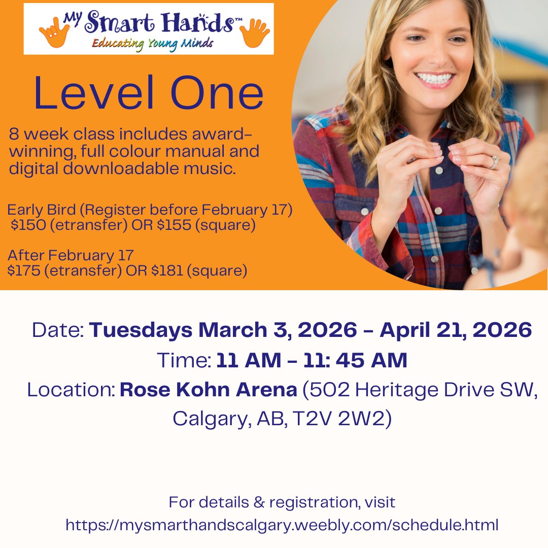 MySmartHandsLP's tweet photo. New classes start in March! Register before February 17 to take advantage of the early bird discount! 

Email laurap@mysmarthands.com or visit
https://t.co/c9WOCPSb8Y to register!

#babysignlanguage #babysigning #babysign
#babysigns #calgary #music #singing
#singingandsigning https://t.co/a3FFVC7kIt