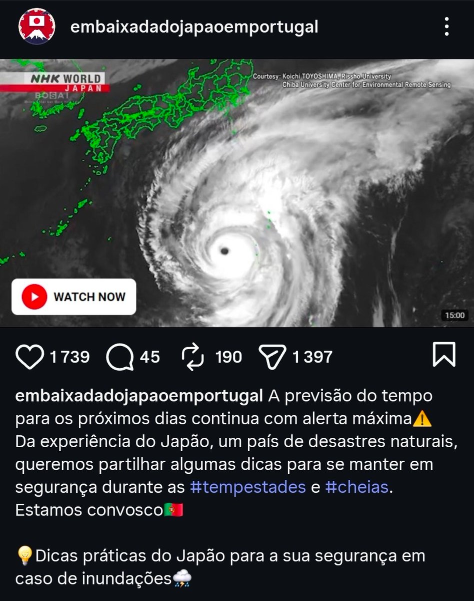 GracaVilaca's tweet image. a embaixada do japão em 🇵🇹, sempre respeitando a soberania nacional, decidiu, e bem, fazer aquilo q a protecção civil ñ está a saber fazer, mas q qq criança do pré-escolar japonês sabe:

Dar conselhos úteis em caso de catástrofes naturais!
Tomem cuidado e sigam os conselhos!