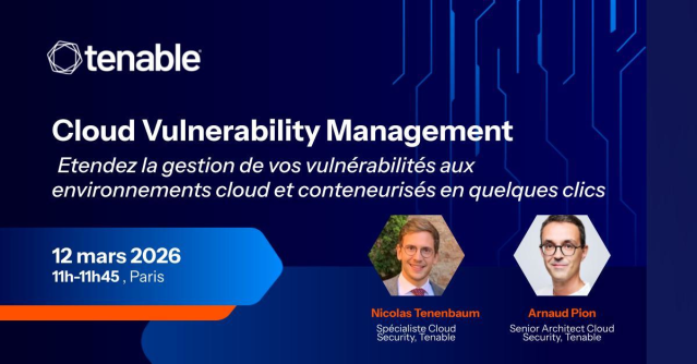 Minaperrot's tweet photo. Etendez les meilleures pratiques de gestion de vulnérabilités à votre patrimoine cloud: ✅ Visibilité Multi-Cloud ✅ Priorisation intelligente ✅ Approche Agentless ✅ vue unifiée de la surface d’attaque 👉 Découvrez comment avec nos experts Cloud https://t.co/aZQg0OKcTG https://t.co/zQi7ILm0QN