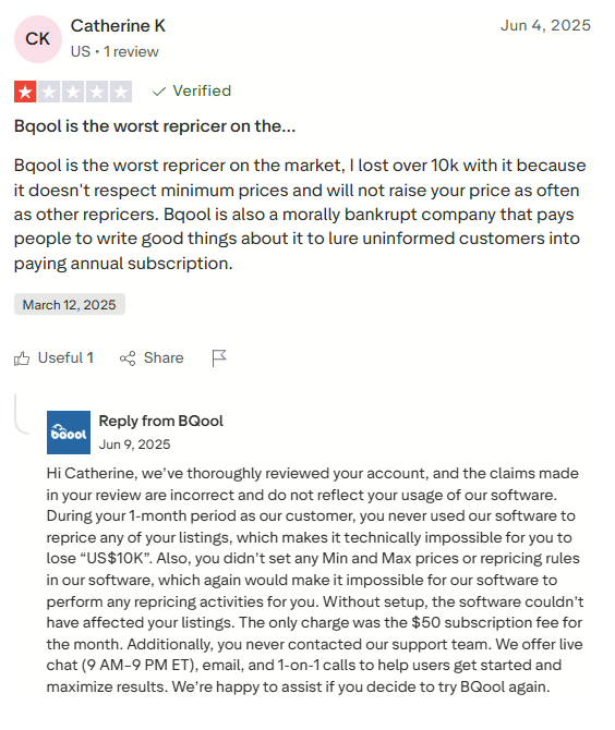 How bqool handles "return".