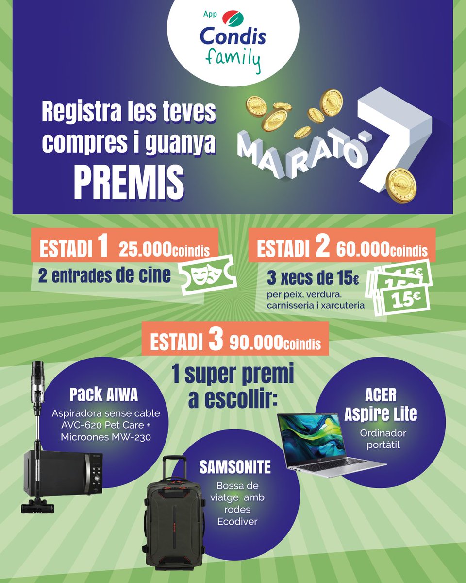 Condislife's tweet image. Acumula COINdis fins al 31 de març i aquests premis seran teus!

Atenció! El 3r premi de La Marató l'esculls tu 👉🎁