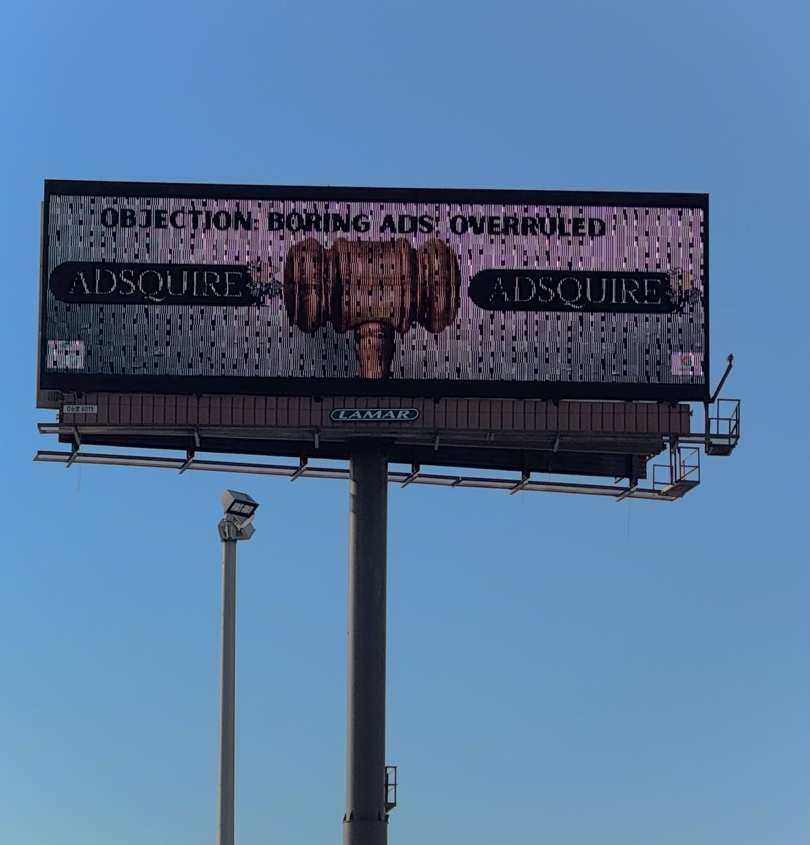 AD_ESQUIRE's tweet photo. New Billboard Alert!!!

We turned the pole on this I-76 billboard into the gavel handle in the graphic!

Objection: Boring Ads. OVERRULED! https://t.co/tEU4a3md0v