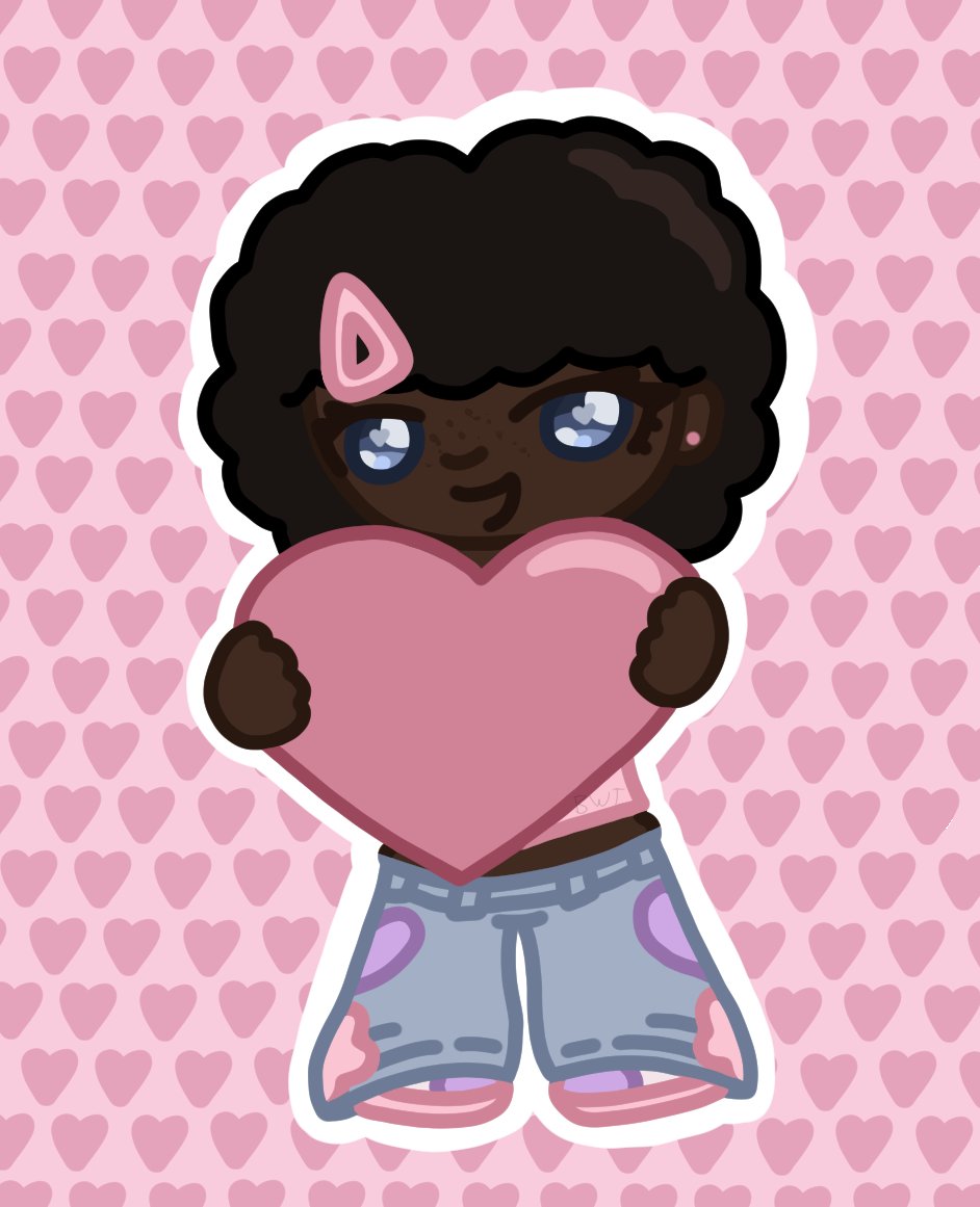 BreadWithT0ast1's tweet photo. Did a valentines drawing! (Tbh I forgot it was valentines soon, I just wanted to make something cute) 
.
.
.
#drawing #valentines #commissions #beginnerartist #art #artist #Bonnie #oc #hearts https://t.co/WDHCLmG5y8