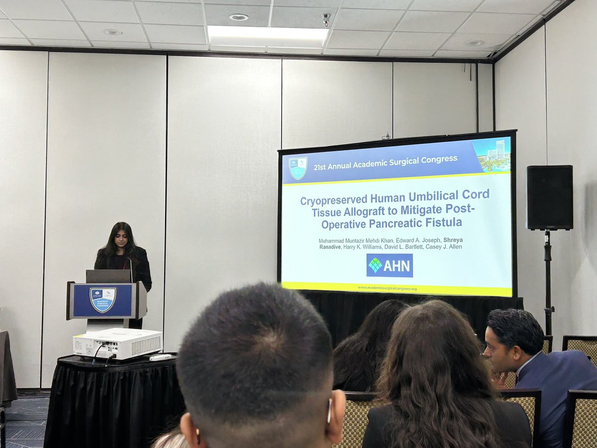 AHNSurgeryInst's tweet photo. Amazing work by @Edward_A_Joseph, @Muntazirmehdik, and Shreya representing @AHNtoday at #ASC2026. Multiple presentations showcasing great research under guidance of @CaseyJackAllen. 
@AcademicSurgery @UnivSurg https://t.co/eQwH36iDpQ