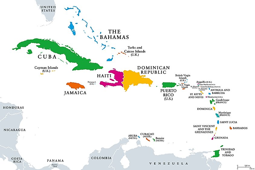 Lección de geografía para los venezolanos, colombianos y chilenos. Estas son las naciones caribeñas. Si usted no pertenece a estas naciones, usted NO es caribeño.