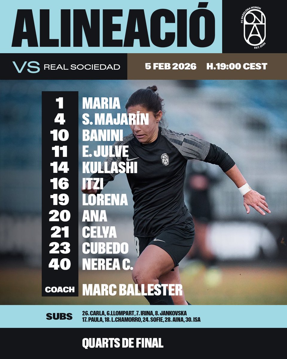 fcbadalonawomen's tweet photo. 🩵 𝗢𝗡𝗭𝗘 𝗽𝗲𝗹 𝗽𝗮𝗿𝘁𝗶𝘁 𝗱'𝗮𝘃𝘂𝗶!

#RealSociedadONA https://t.co/cRWNaRwDnM