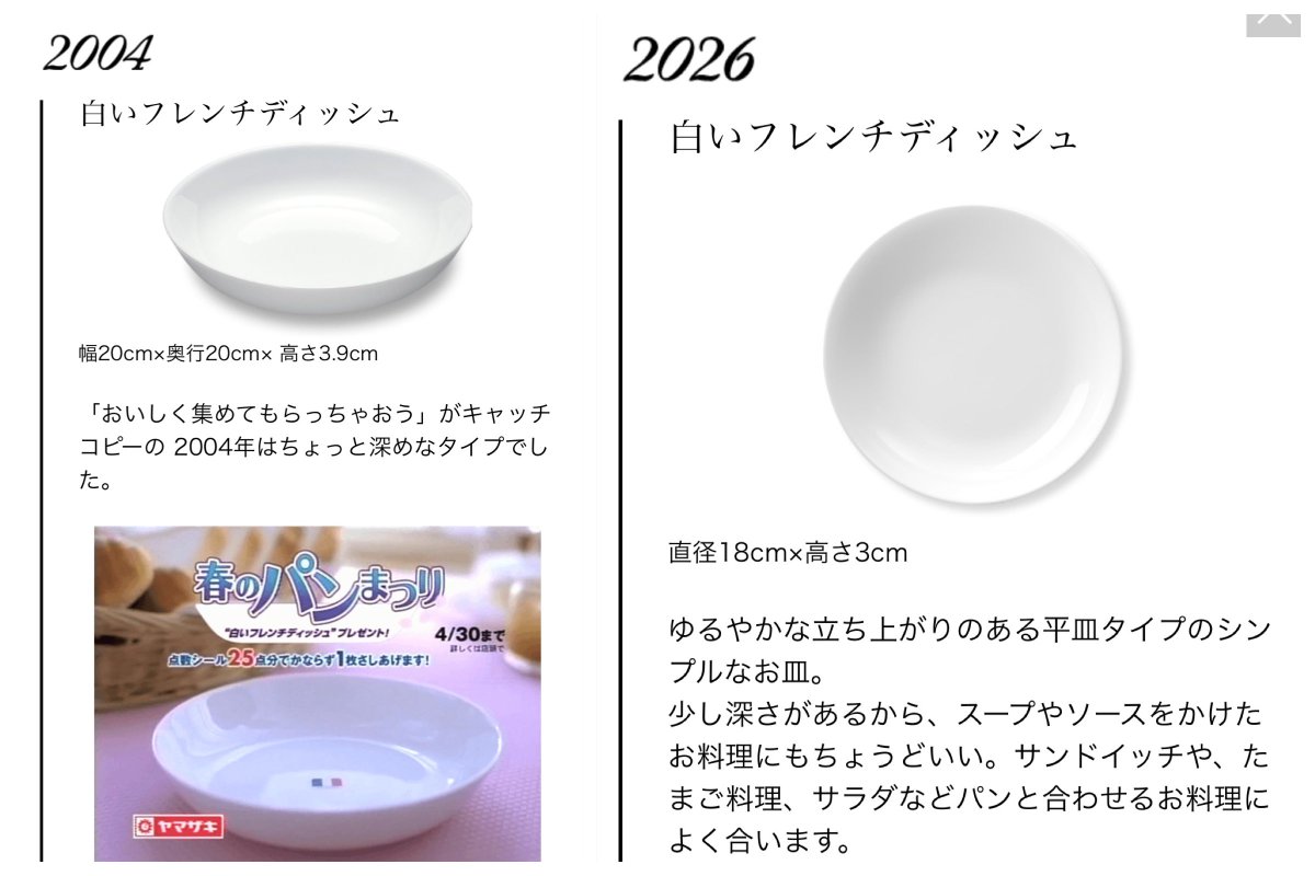 2004年 #白いお皿 ⚪️凄くよく使う〜！！！！ 2cm小さいけど今年の皿