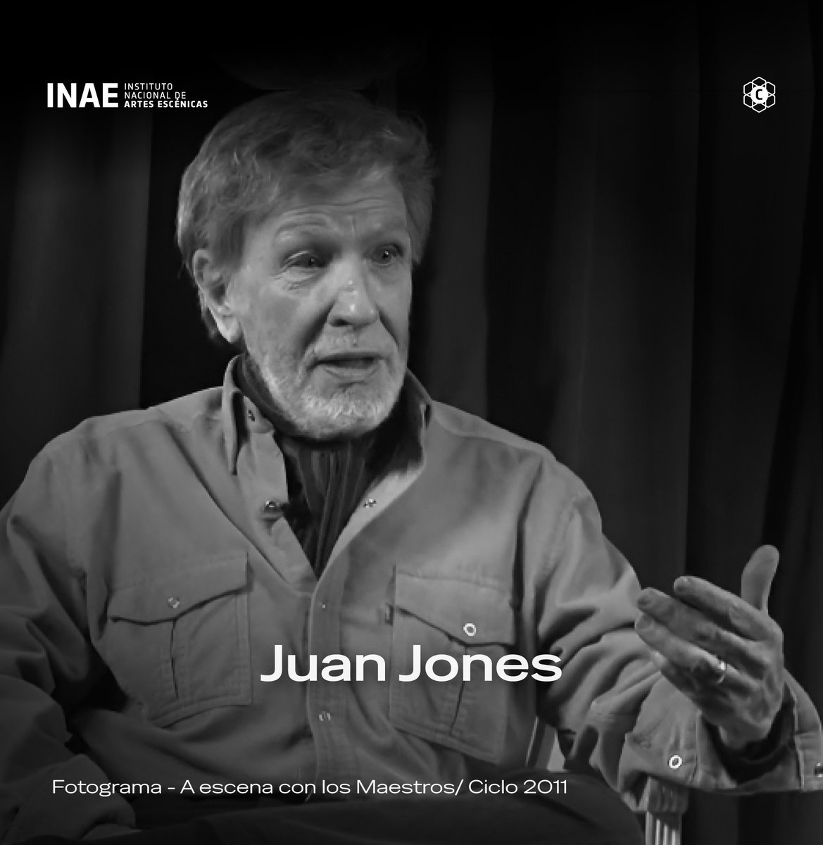 Con pesar comunicamos el fallecimiento de Juan Jones, actor y referente de las artes escénicas uruguayas. Formó parte de la Comedia Nacional desde sus primeros años, desarrollando una extensa trayectoria. Acompañamos a sus afectos y a la comunidad teatral. Aplausos de pie.