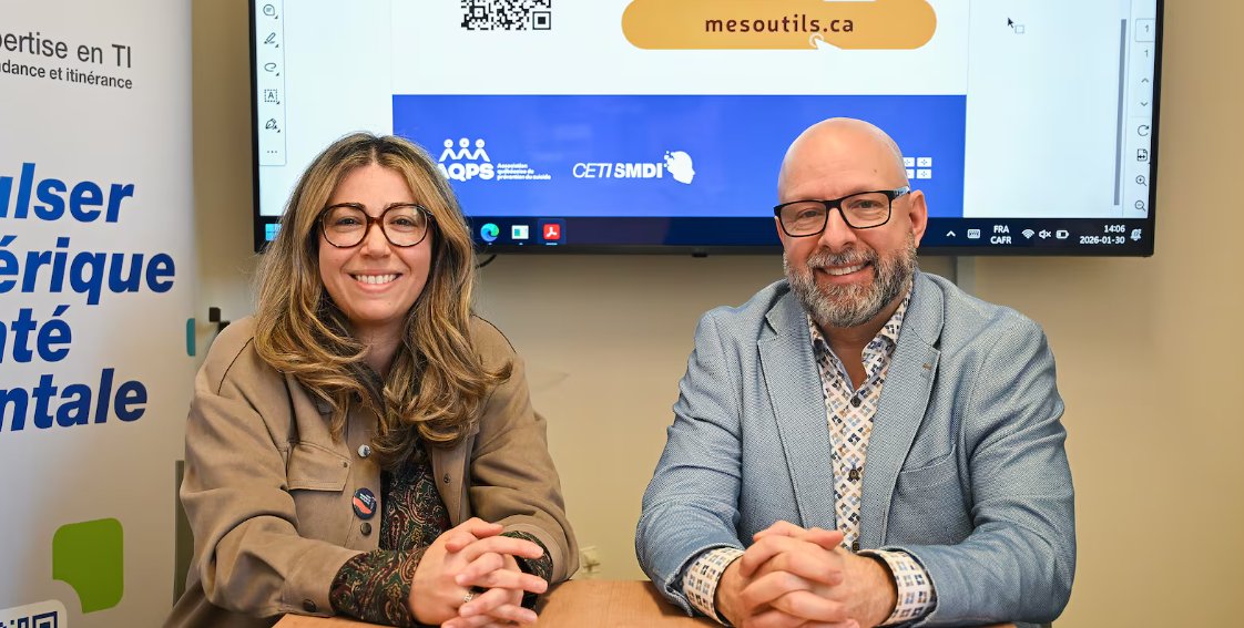 On parle du lancement de Mesoutils.ca : un outil numérique pour prévenir la détresse psychologique au Québec 🧡

À lire : lequotidien.com/actualites/san…

<a href="/JenniferDahak/">Jennifer Dahak</a> <a href="/ciusss_estmtl/">CIUSSS Est Montréal</a> <a href="/HFournierAQPS/">Hugo Fournier</a>