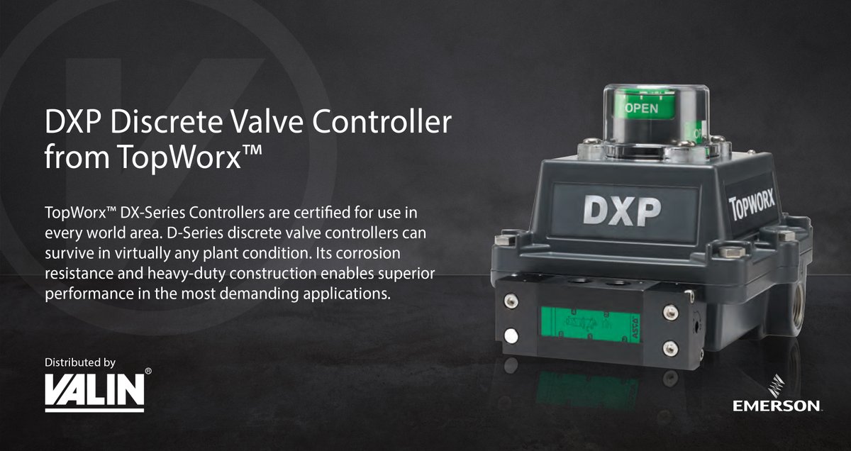 ValinCorp's tweet photo. Discover the TopWorx DXP Discrete Valve Controller – rugged, certified, and engineered for extreme environments with advanced sensing tech to boost process reliability & uptime.
🔗 https://t.co/INjnOzX4CH
#ValveController #ProcessControl #TopWorx #DXPController
@Emerson_News https://t.co/KGEoQZxeXE