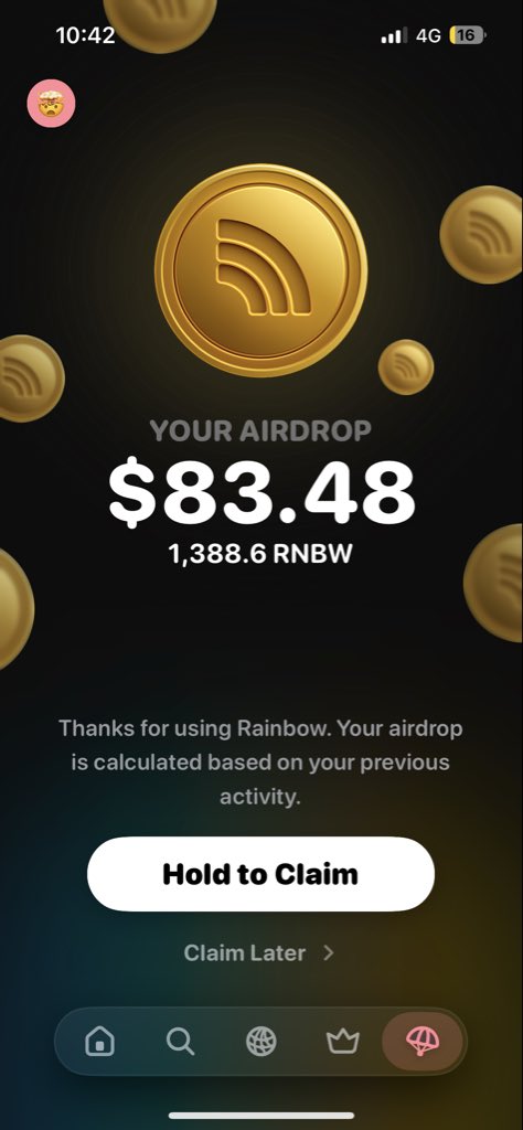 I got little bit <a href="/rainbowdotme/">Rainbow</a> Airdrop what’s your guys?? 💙