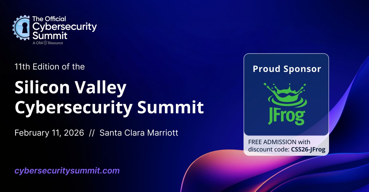 jfrog's tweet image. #SoftwareSupplyChain attacks don’t stop at code &amp;amp; at the Cybersecurity Summit, JFrog will share how enterprises secure:
‣ Binary integrity beyond #SCA
‣ #SBOM management and traceability
‣ Release governance and audit readiness
‣ Zero-trust CI/CD pipelines

Join us in Santa