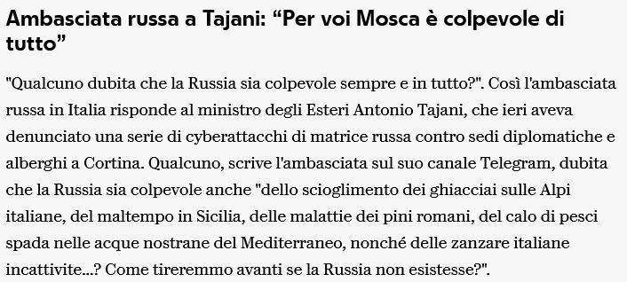giovamartinelli's tweet image. Brutta manica di idioti !
Ma se sono stati propri quelli di NoName057 a rivendicare gli attacchi cyber degli ultimi giorni!

PS
Per l’ennesima volta: quando cazzo la chiudiamo l’ambasciata ruZZa in Italia?