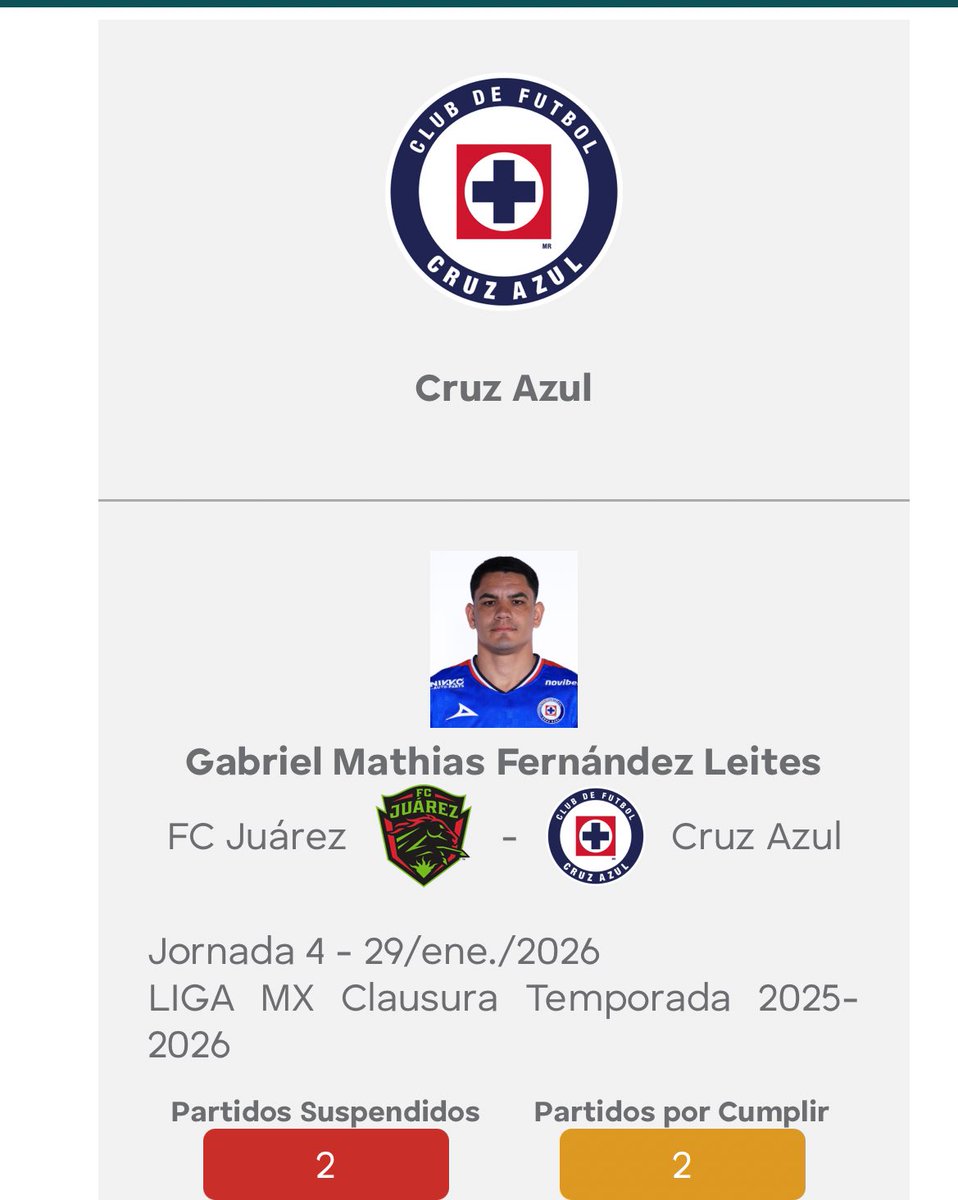 FabanReyes's tweet photo. ‼️Gabriel 🐂 Fernández suspendido dos partidos.

No estará 🆚 Toluca y Tigres.

Nicolás Larcamón se va suspendido un solo juego. https://t.co/ekgIXViSIg