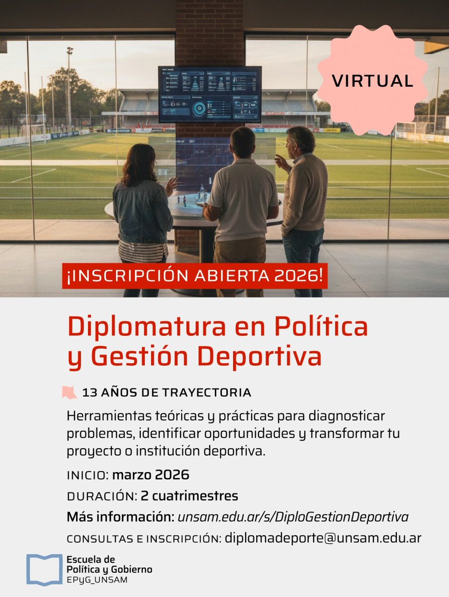 EscuelaETER's tweet photo. ETER renueva su compromiso con una formación de calidad 🤝
Junto a la UNSAM, vuelve el acuerdo que ofrece a estudiantes y egresados de ETER una beca del 22% para cursar la Diplomatura en Política y Gestión Deportiva.

Más info 👉 https://t.co/SpjXjMFuEj https://t.co/L7ZkgjuKSS