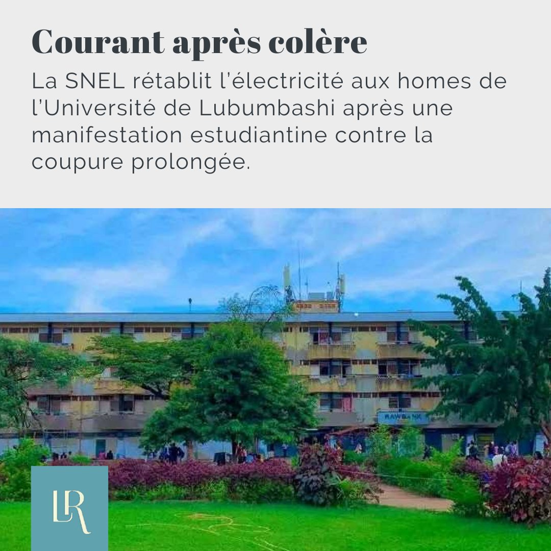 Moins de 24 heures après ce mouvement, la SNEL a rétabli le courant, permettant la reprise normale des études et apaisant tension.