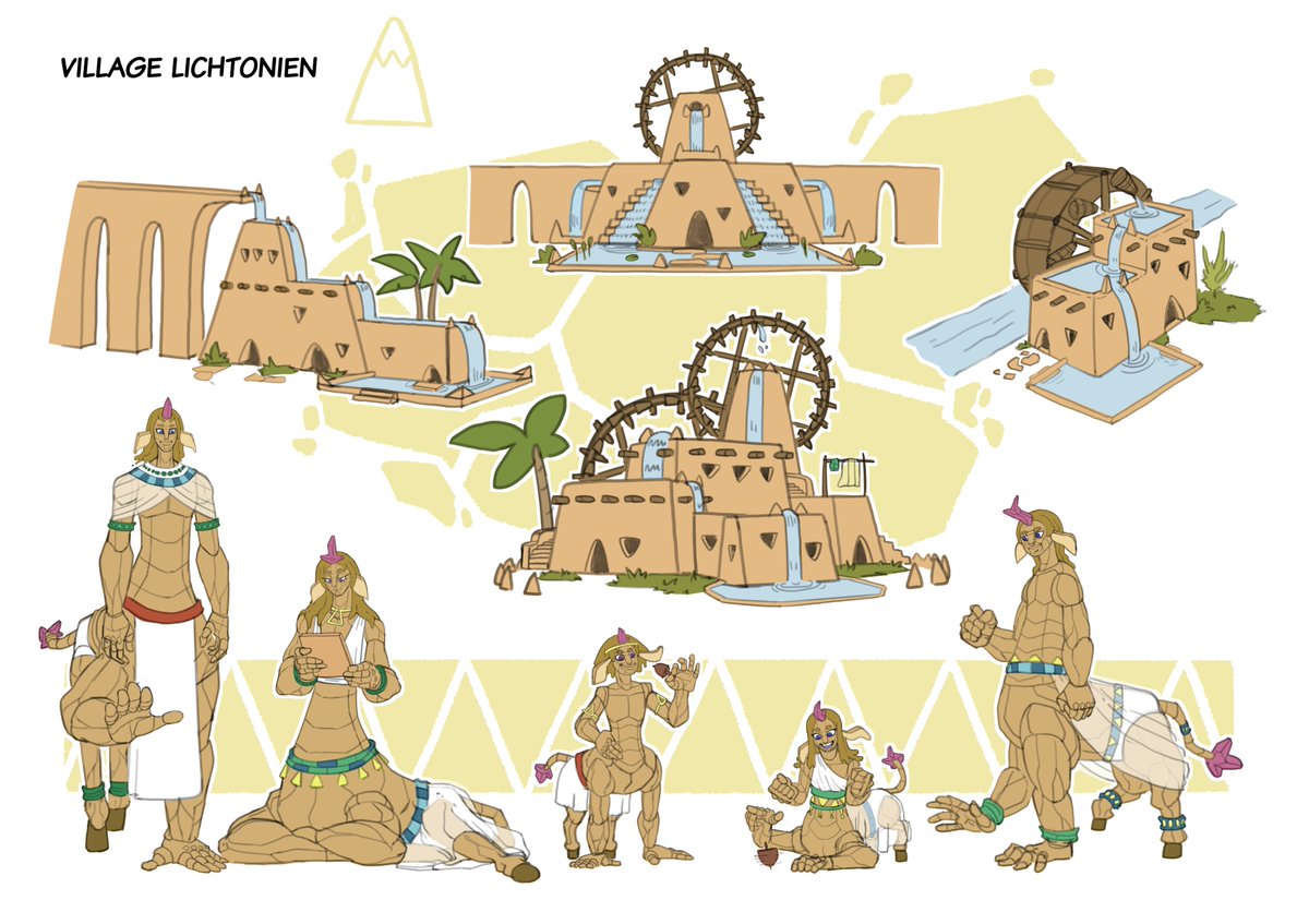 poljoubert's tweet photo. 🦝👉 Voici les Lichtoniens, peuple de la terre ! 🗻 Ces centaures-girafes forment une communauté savante, spécialisée en architecture, mathématique et archéologie, et vivent au coeur du désert.

Prochain élément : 🔩 https://t.co/QcWKqn7qyU