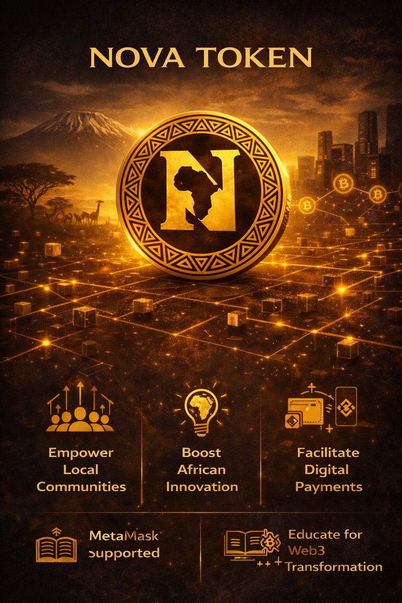 _NovaToken's tweet photo. Africa isnβt late to crypto β weβre building it. πβ‘
NOVA aims to educate, empower, and expand blockchain adoption across Africa.
Join our WhatsApp community to learn more and stay updated.
π Contract:
0x66D885B44854a7cB83B48908a6c6BFE0B53f5FC9
#NovaToken https://t.co/ww6CtwIGEL