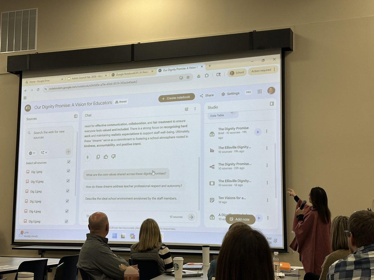 KeriSkeeters's tweet photo. So proud of Mike Anselmo, MS principal, and Kim Rowan, elementary principal, for modeling the use of @NotebookLM and sharing with our @rockwoodschools Admin Council! Love it when leaders are willing to be vulnerable about their work and share with their peers! #NurturingLearning #Leadership
