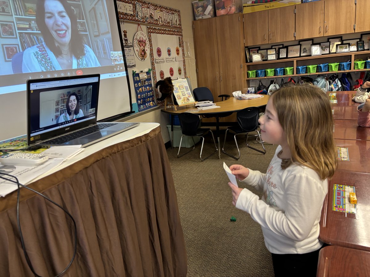 Mrs. Rusin's second grade class had the opportunity to Zoom with author Caroline Perry for World Read Aloud Day. Students learned about the inspiration behind her book, I Am Not Happy and were able to ask her questions about being an author.