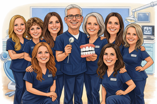 ccrandall_dds's tweet photo. OMGoodness, we just HAD to see what kind of ridiculousness ChatGPT's caricature would spit out for us! 📷 What do you think? #FebruaryFun #workalikelookalike #dentalteam https://t.co/FHOK8UfTBv